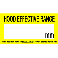 LEV Captor Hood “Effective Distance” Labels (/100)