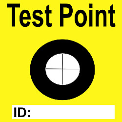 Test Point Labels 50x50mm or 75x75mm (/100)