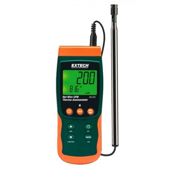 Extech SDL350 Hot Wire Anemometer in case
